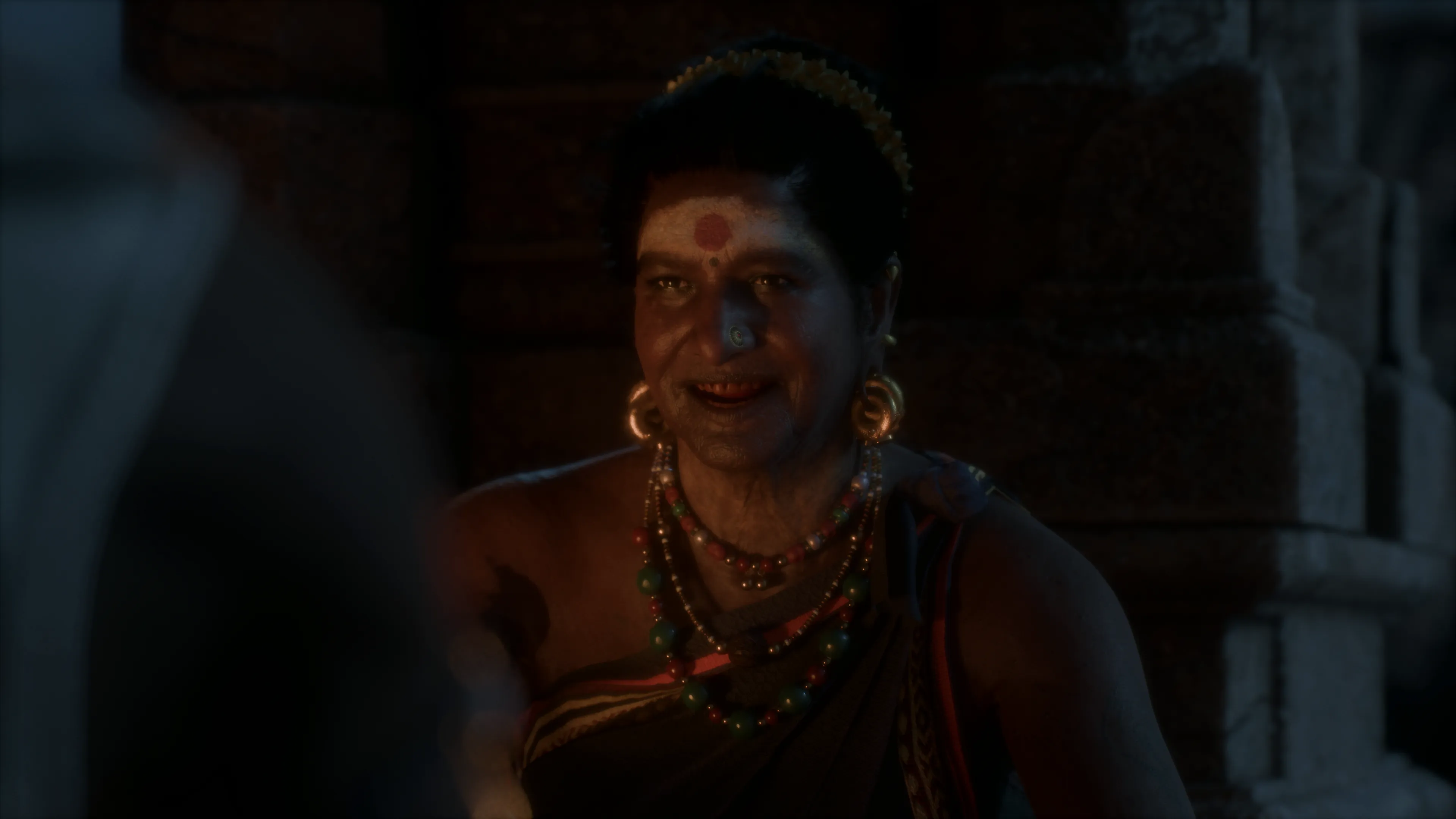 A lamplit character moment from Son of Thanjai