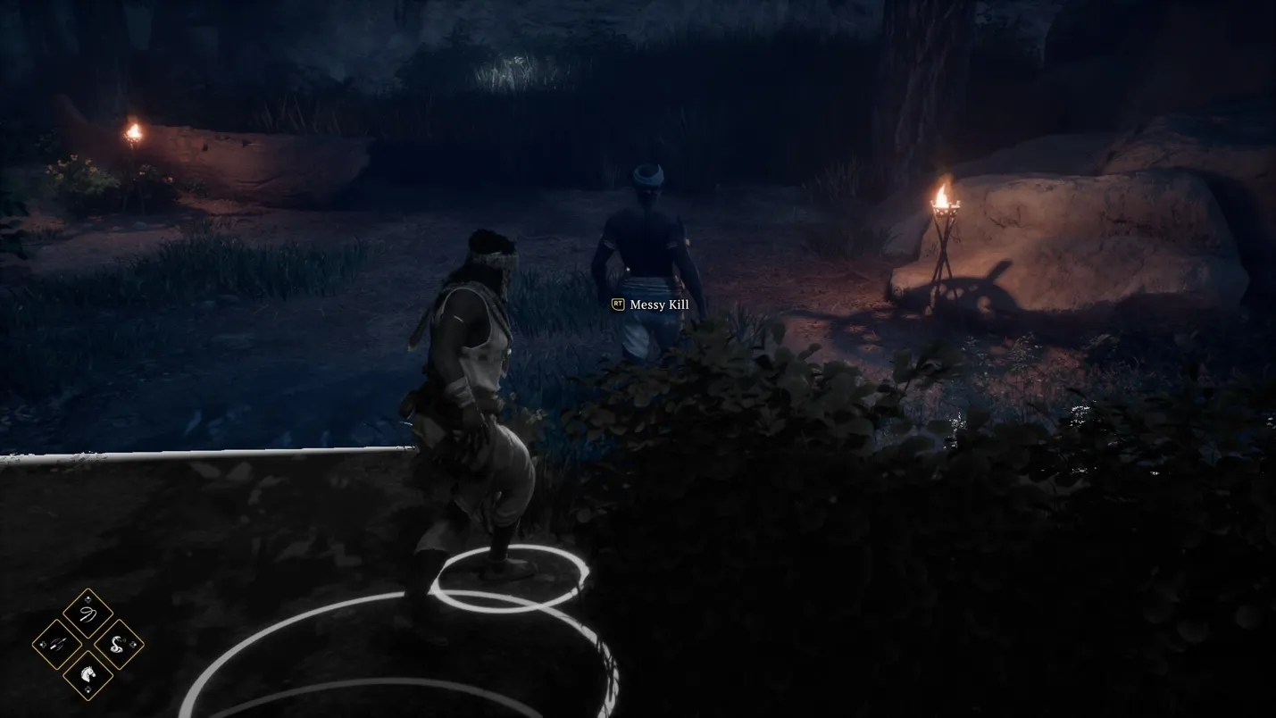 Chola stalking an enemy camp at night in Son of Thanjai